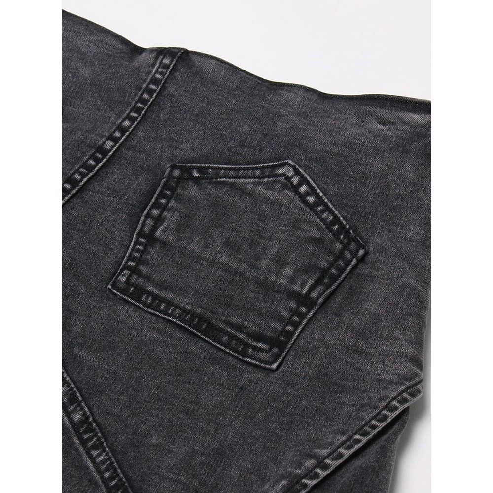 The Genie High Waist Denim Shorts - Black