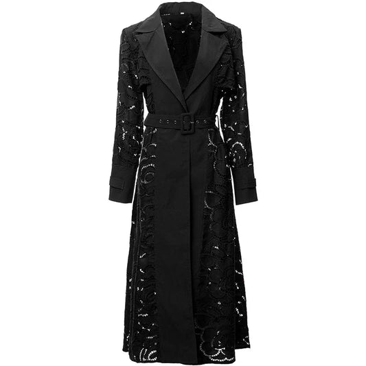 The Serilda Embroidered Lapel Trench Coat