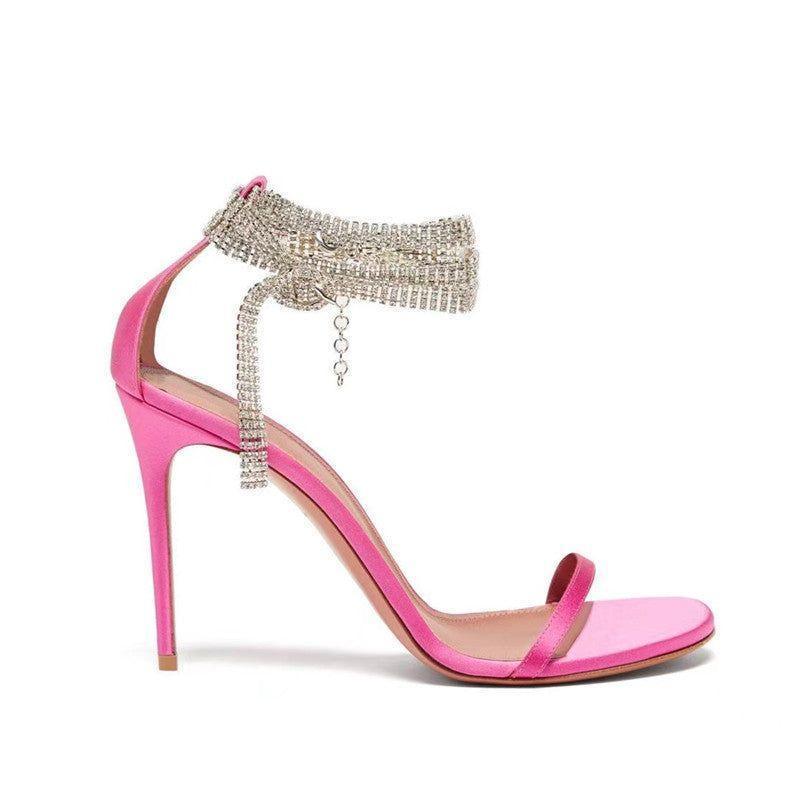 Gossip Girls Crystal-Embellished Ankle Strap Sandals