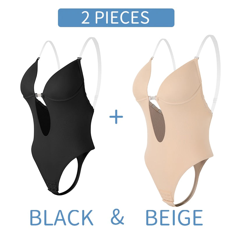 Invisible Backless & Strapless Deep Plunge Bodysuit & Bra