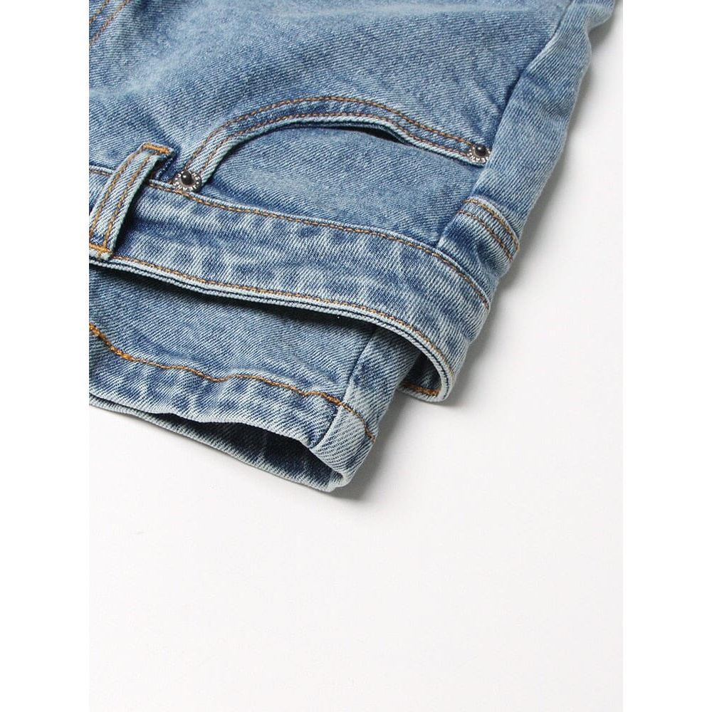 The Genie High Waist Denim Shorts - Blue