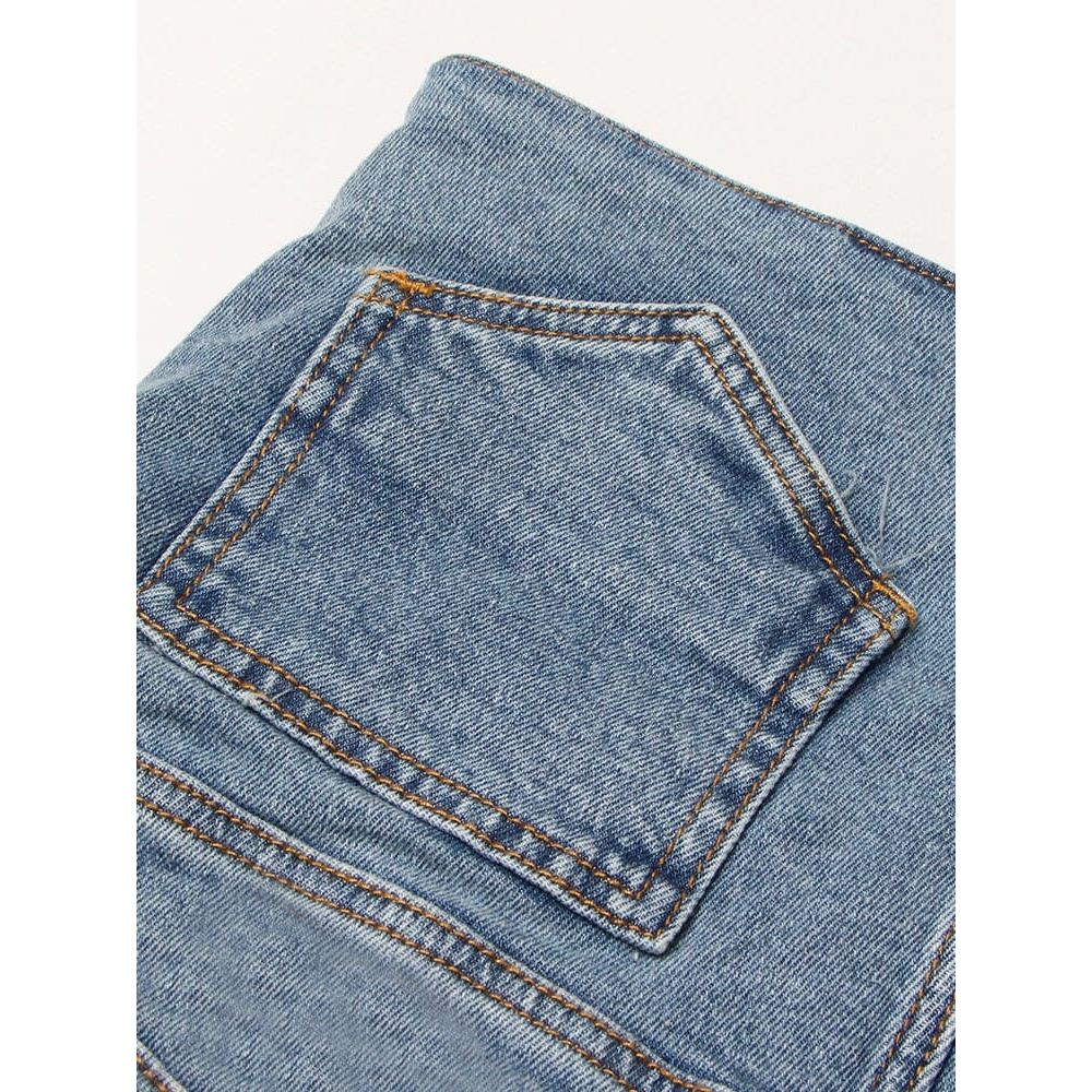 The Genie High Waist Denim Shorts - Blue