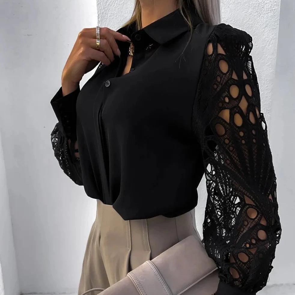 Timeless Beauty Lace Satin Blouse