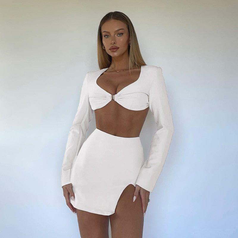 Kylie Backless Crop Top & Mini Skirt Set