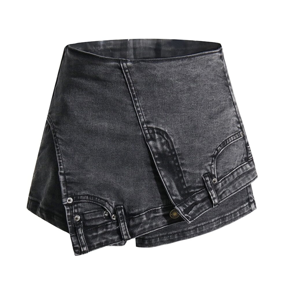 The Genie High Waist Denim Shorts - Black