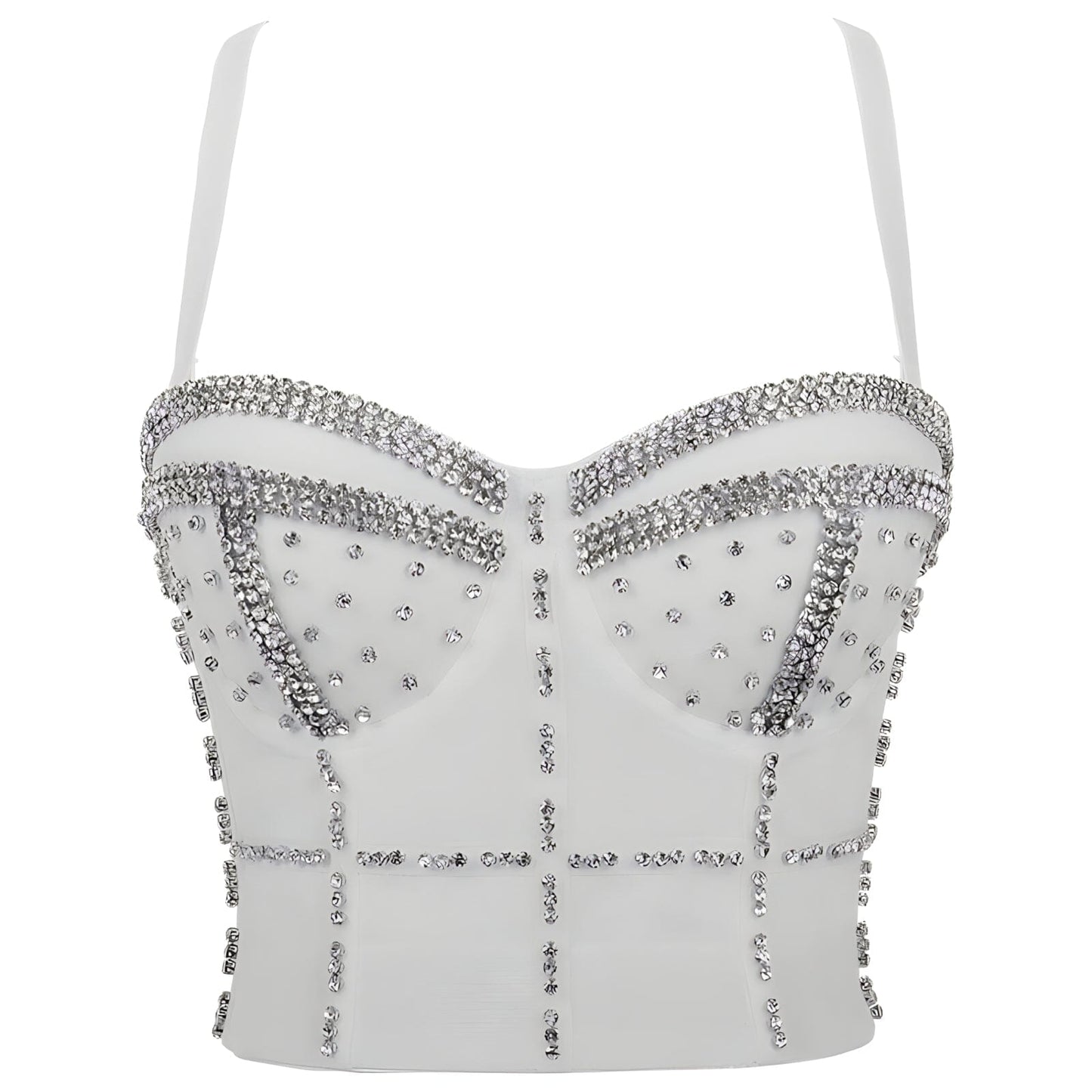 The Cardi Crop Top Rhinestone Camisole - Multiple Colors