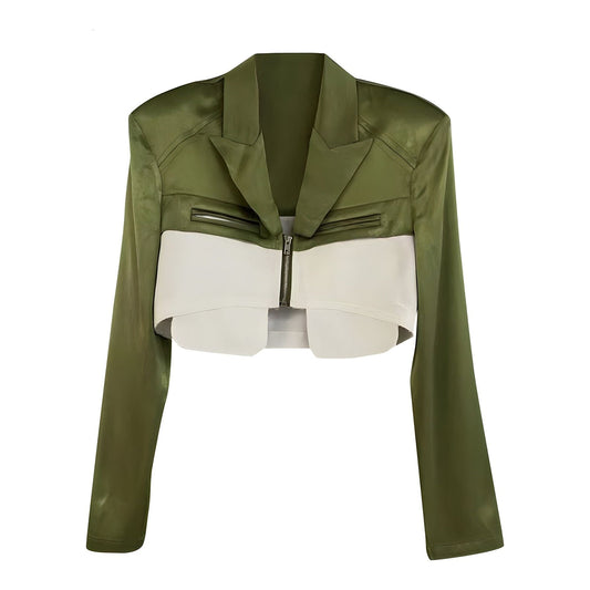 The Tracy Cropped Long Sleeve Blazer - Multiple Colors