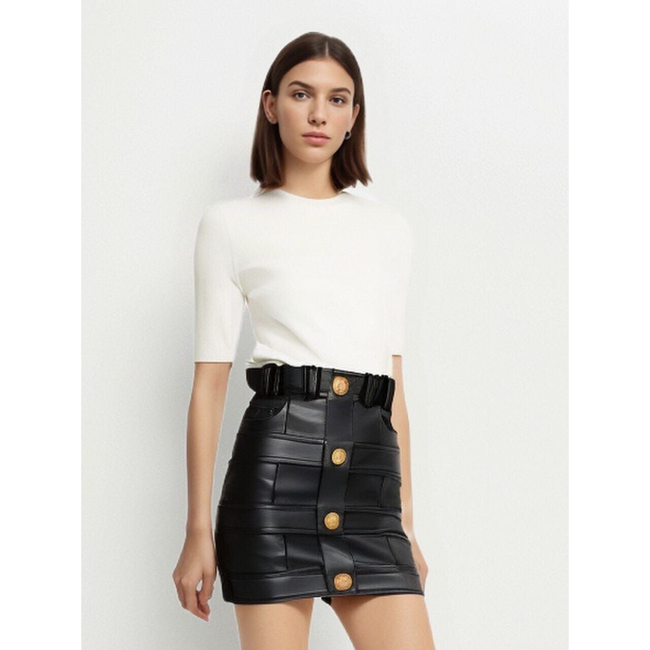 The Rochelle Faux Leather Mini Skirt