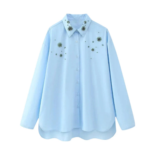 The Seraphine Long Sleeve Studded Blouse