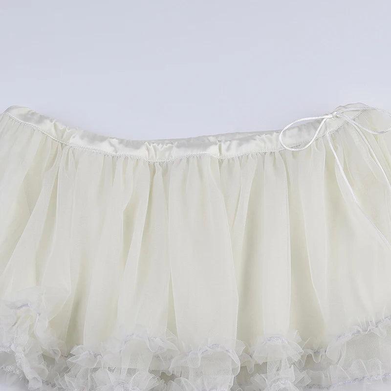 Love Nest Mesh Pleated Mini Skirt