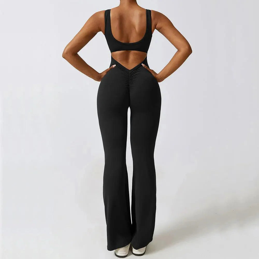 Make It Sexy Flare Scrunch Jumpsuit