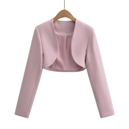 The Vivienne Long Sleeve Cropped Blazer - Multiple Colors