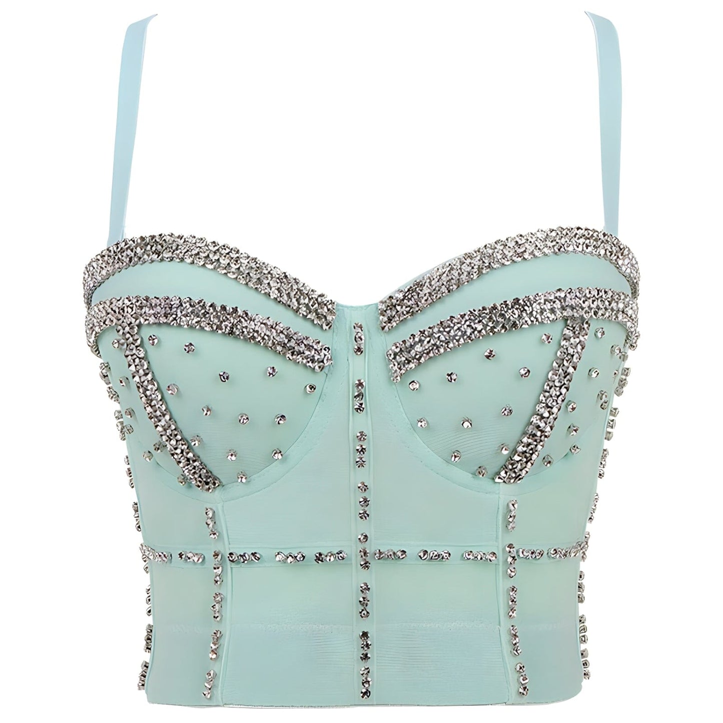 The Cardi Crop Top Rhinestone Camisole - Multiple Colors