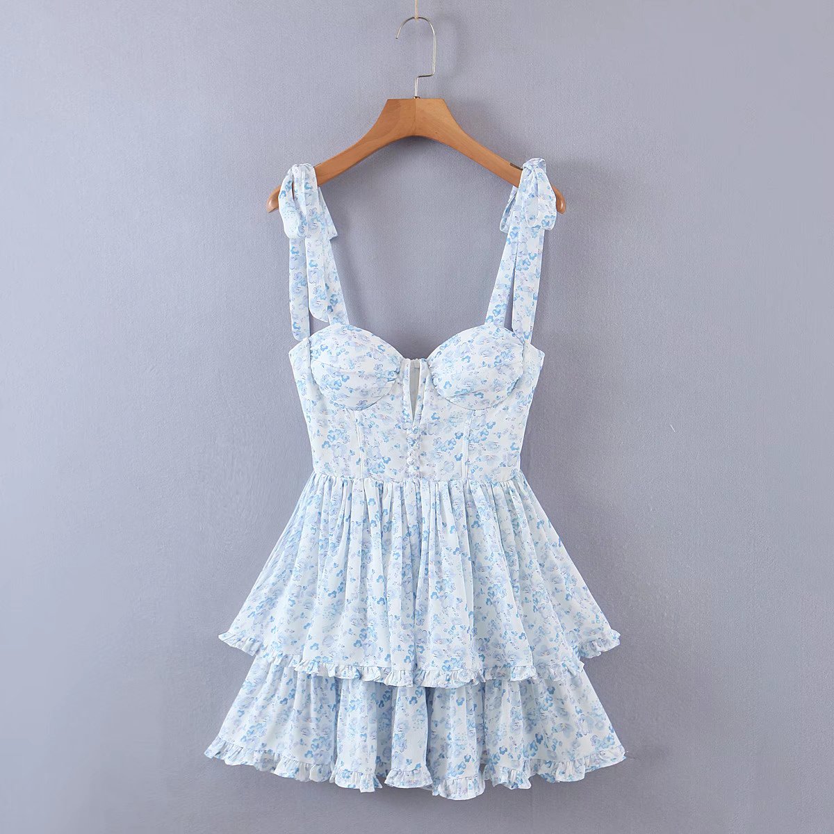 Blooming Jasmine Ruffle Chiffon Mini Dress