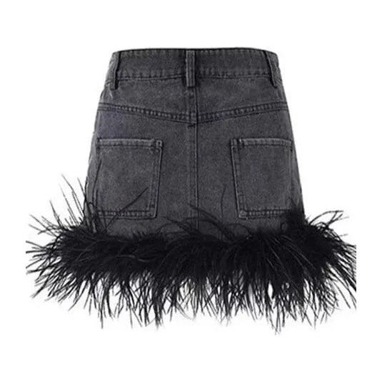 The Ostrich High-Waist Denim Mini Skirt