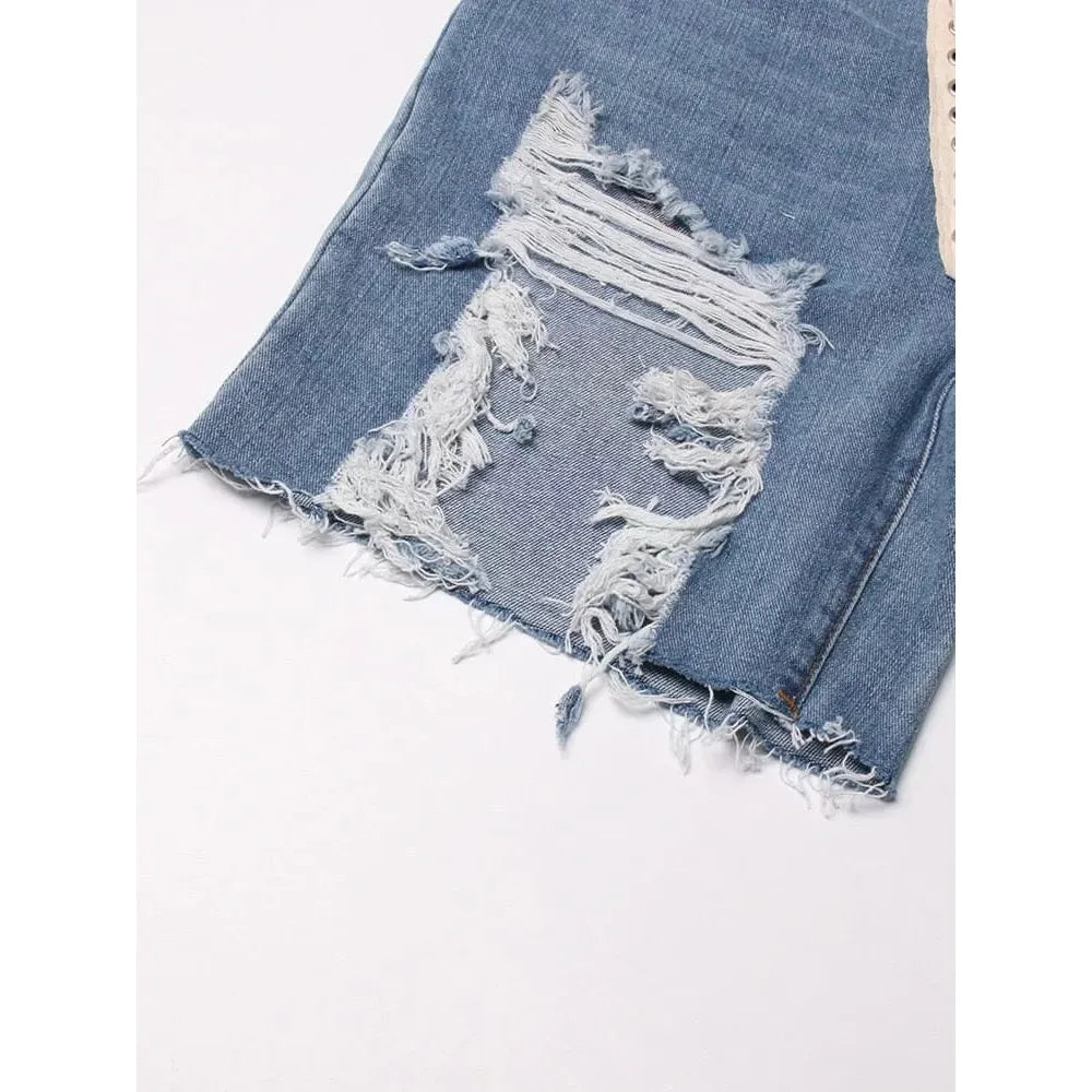 The Peyton High Waist Distressed Denim Shorts