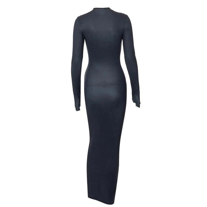 Express Yourself Long Sleeve Bodycon Maxi Dress