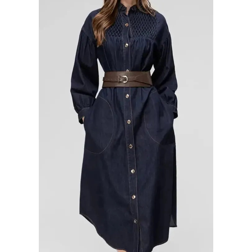 The Amabel Long Sleeve Denim Dress