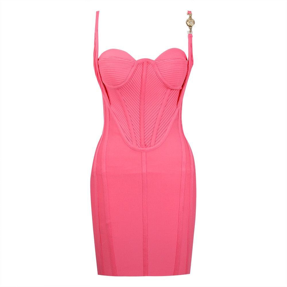 Luminous Lotus Bodycon Corset Mini Dress