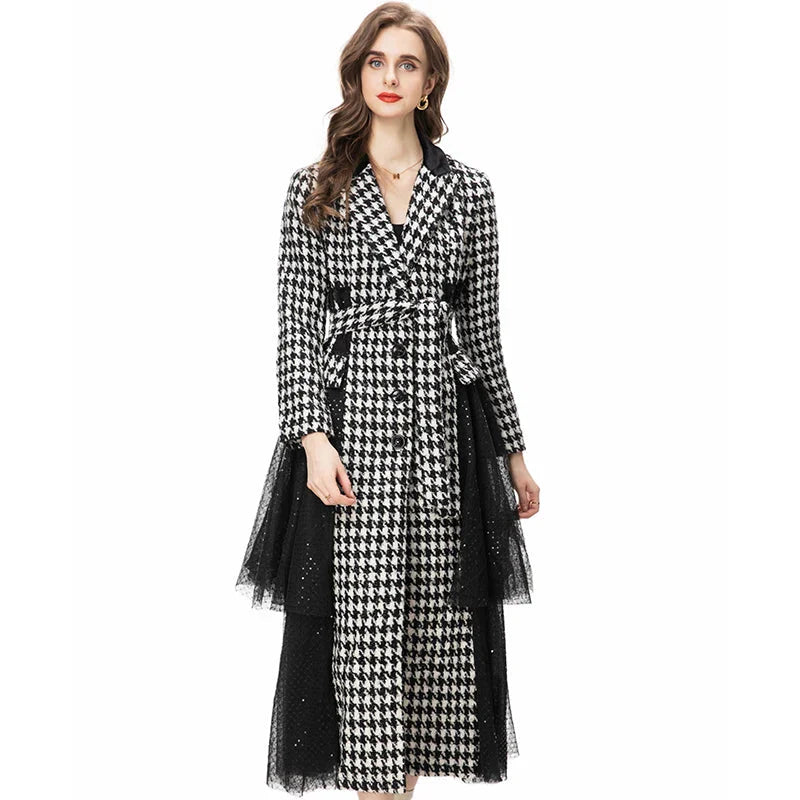 The Callidora Long Sleeve Ruffled Trench Coat