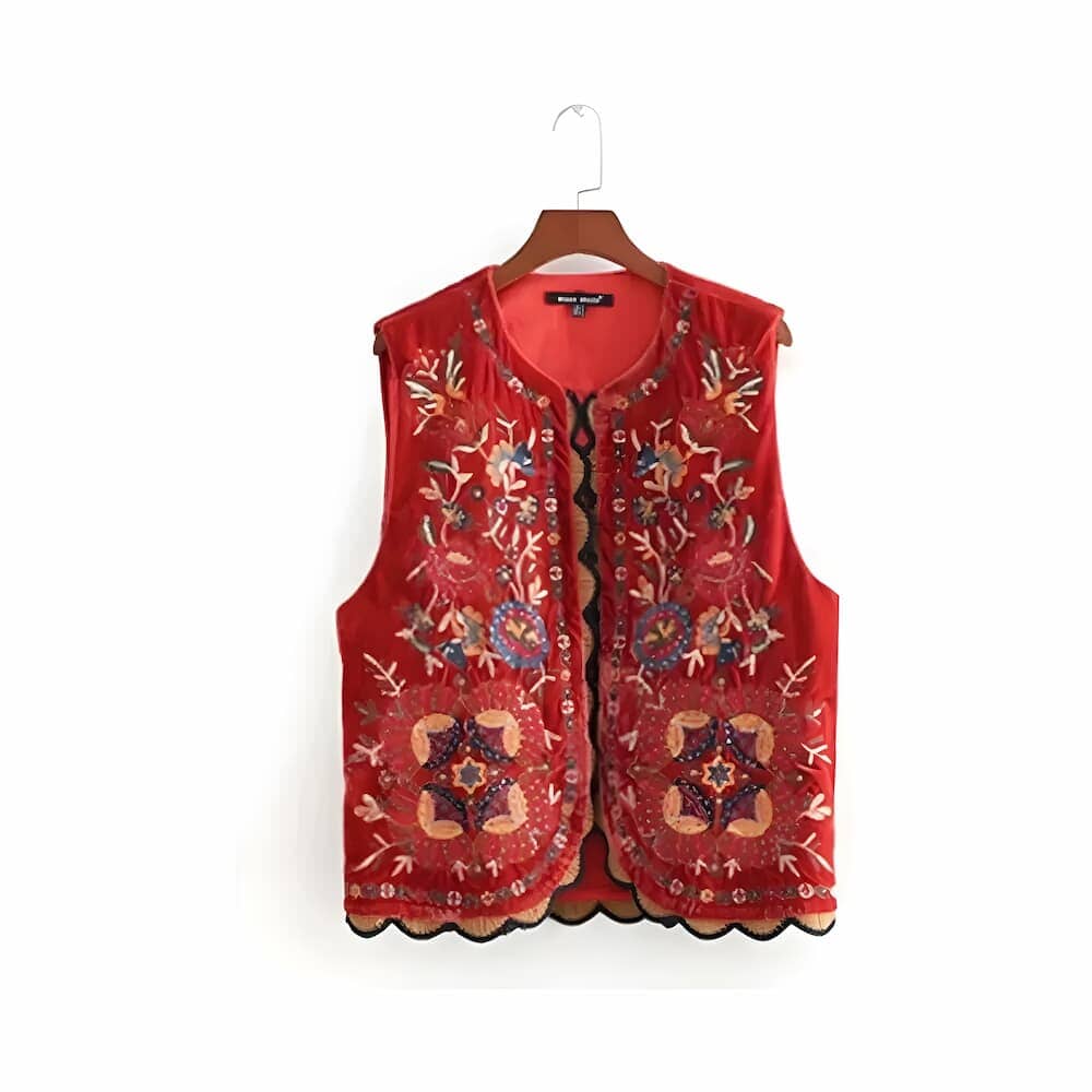 The Aurelia Velvet Embroidered Waistcoat - Multiple Colors