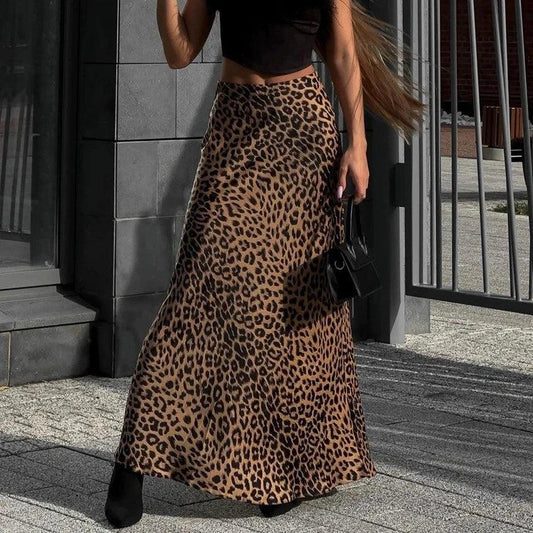 Feel Me Leopard High Waisted Maxi Skirt