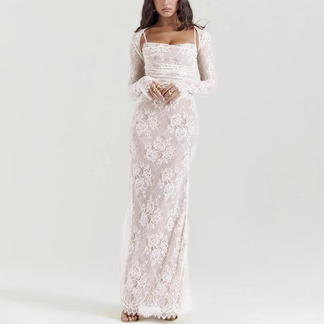 Between Two Worlds Vintage Lace Maxi Dress