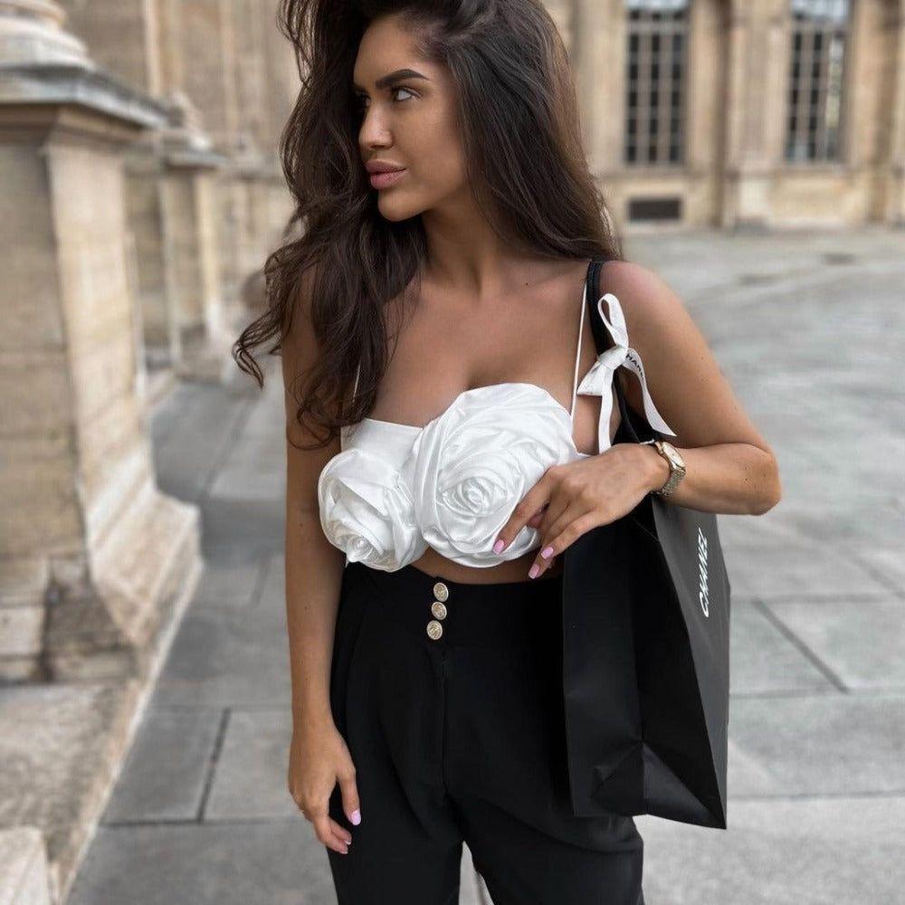 Rosebud Satin Crop Top