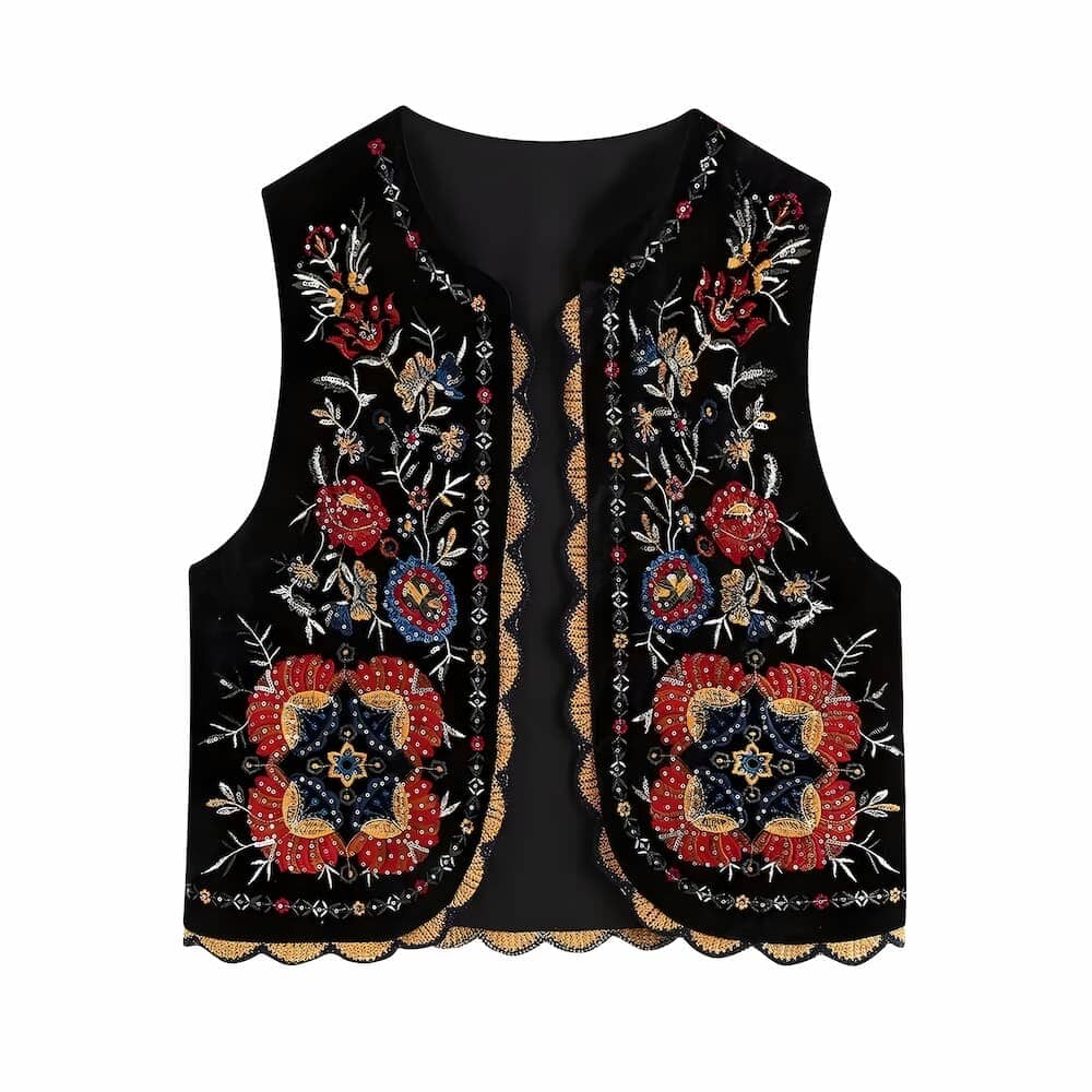 The Aurelia Velvet Embroidered Waistcoat - Multiple Colors