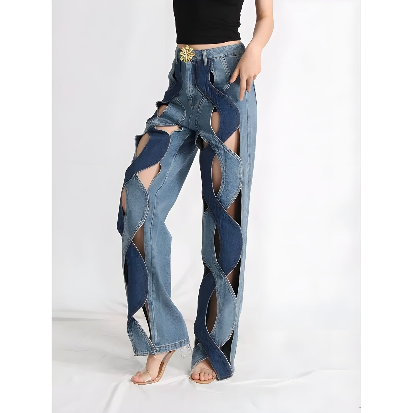 The Rowan High-Waisted Patchwork Pants