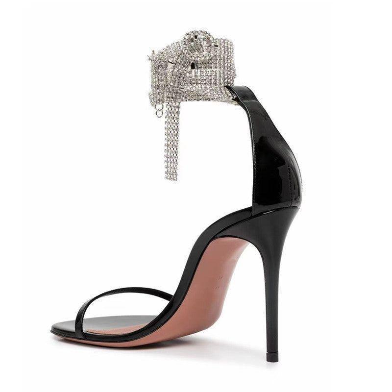 Gossip Girls Crystal-Embellished Ankle Strap Sandals