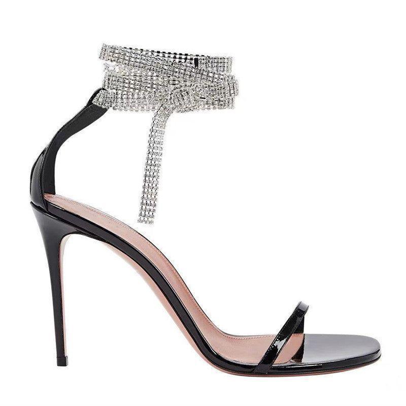 Gossip Girls Crystal-Embellished Ankle Strap Sandals