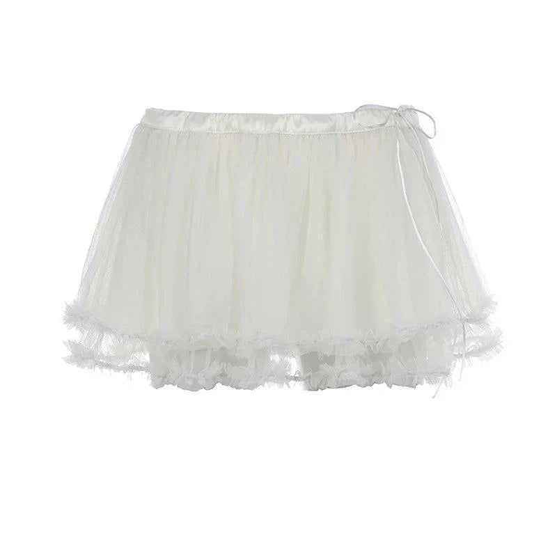 Love Nest Mesh Pleated Mini Skirt