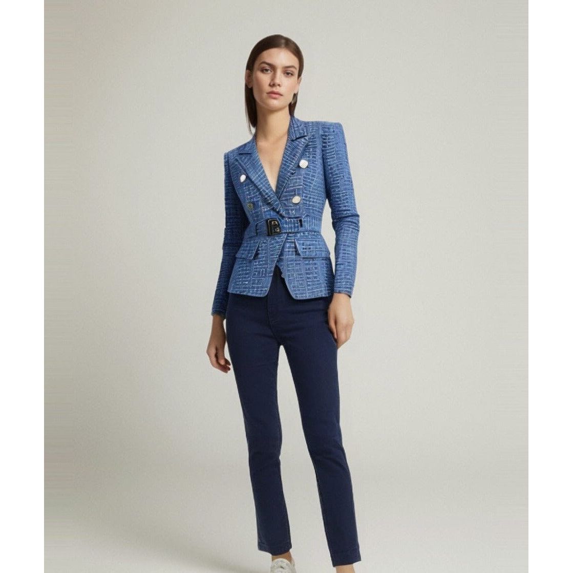 The Bey Long Sleeve Belted Blazer