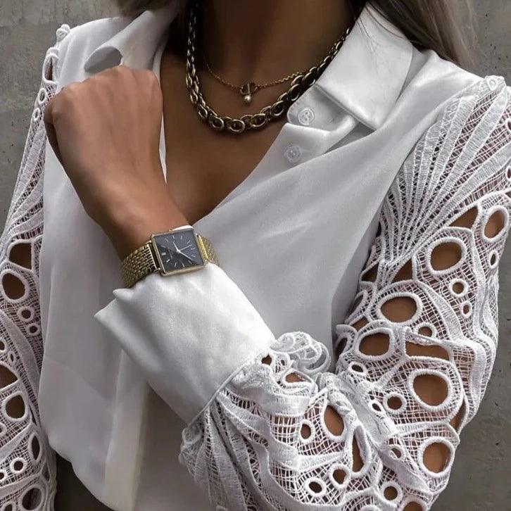 Timeless Beauty Lace Satin Blouse