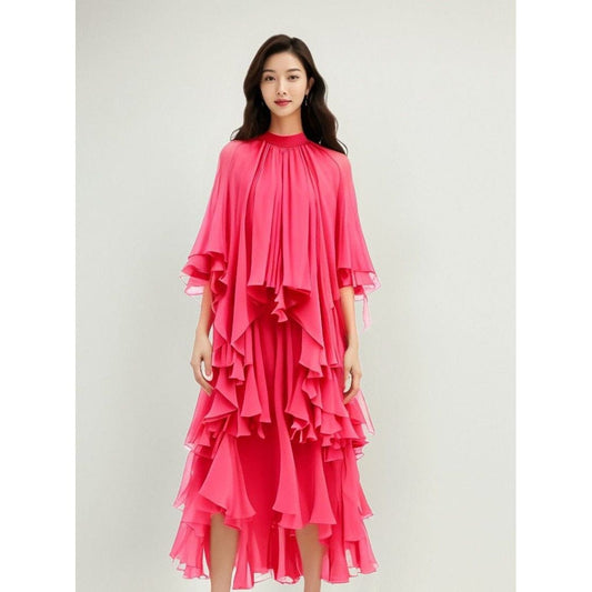 The Danielle Short Sleeve Pleated Maxi Dress