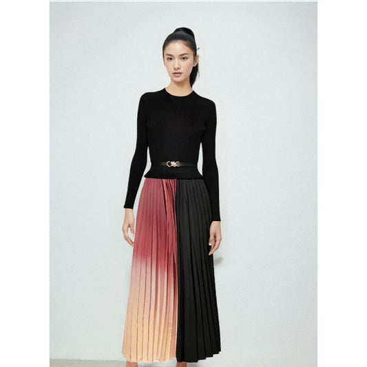 The Luna Long Sleeve Pleated Dress