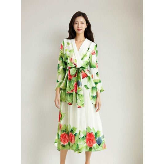 The Nevaeh Long Sleeve Pleated Dress