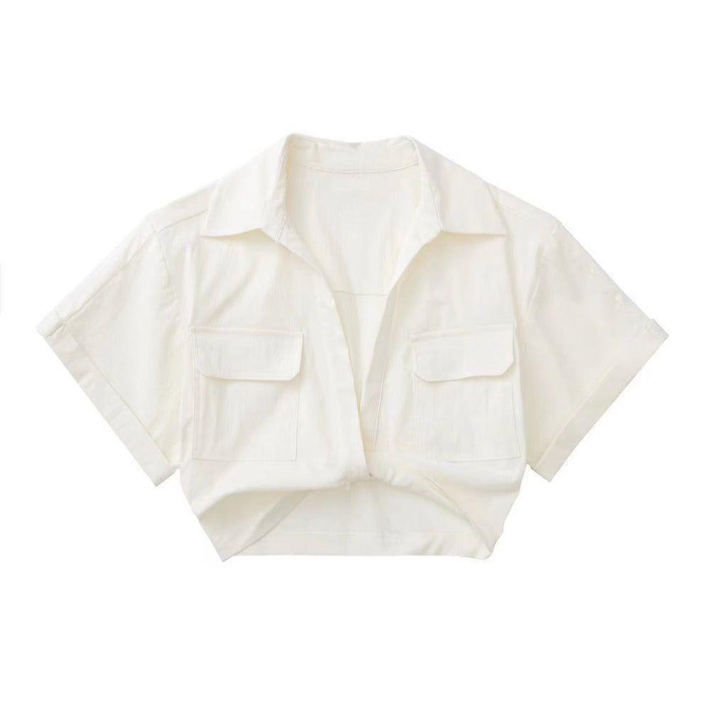 Sienna Short Sleeve Linen Crop Shirt