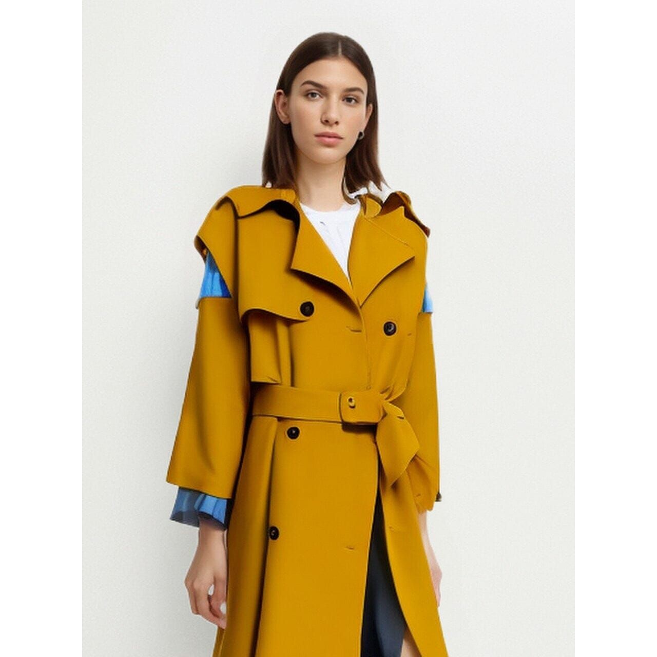 The Canary Long Sleeve Spliced Trenchcoat