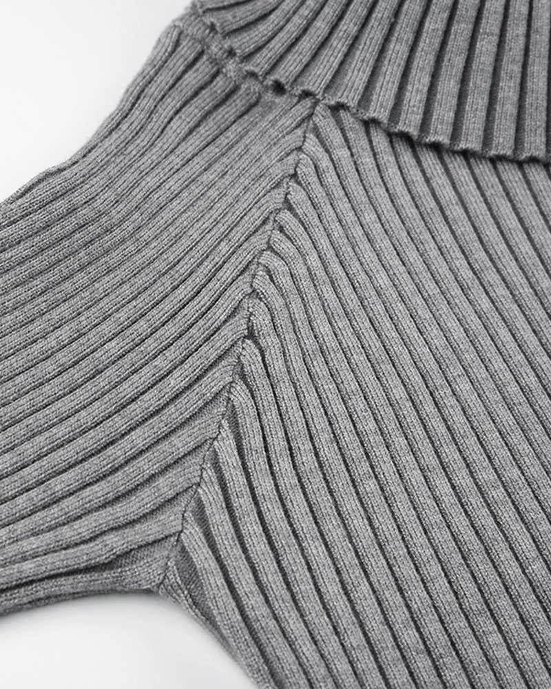 Off Shoulder Zipper Sweater