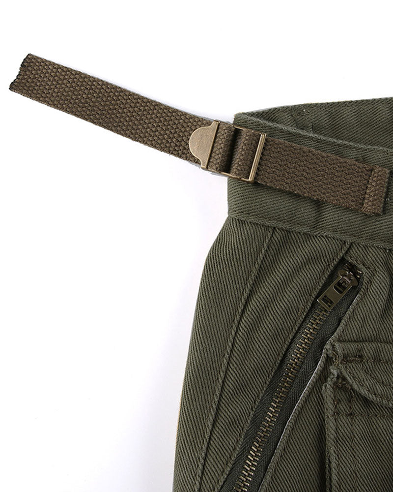 Belt Looped Waist Cargo Pants