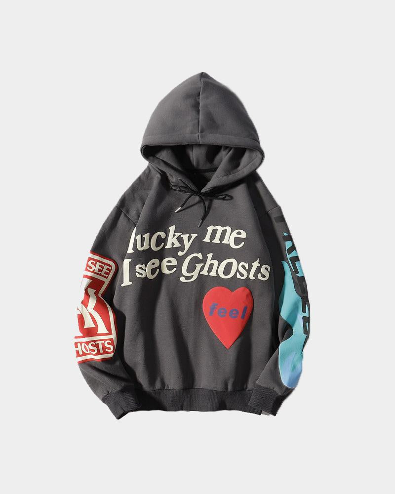 Lucky Me I See Ghosts Plush Hoodie