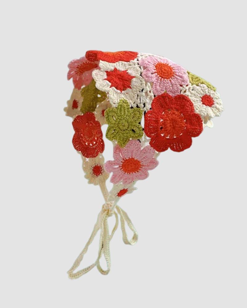 Summer Garden Crochet Headscarf (Flower)