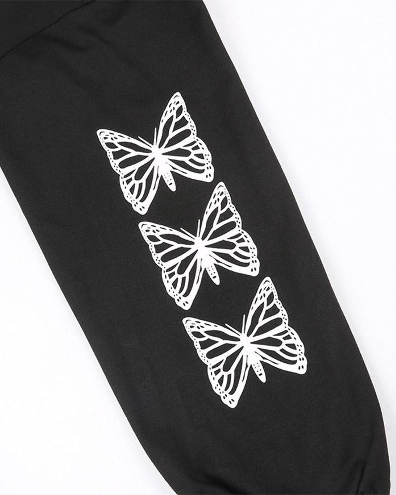 Gothica Wings Cropped Hoodie