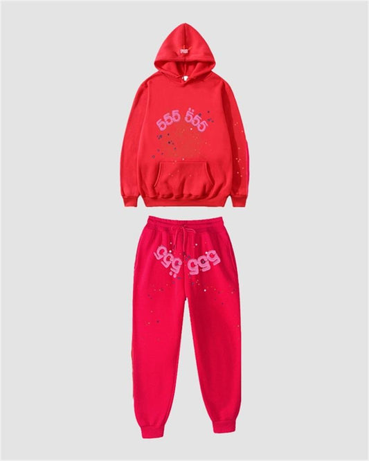 555 Spider Print Hoodie Coord Set