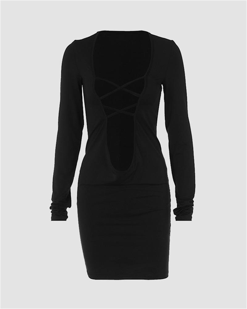 Cross Cut Bodycon Dress