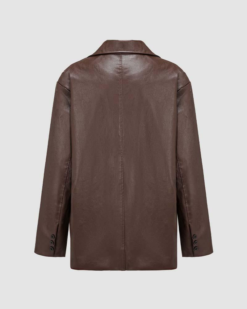 City Valley PU Leather Blazer