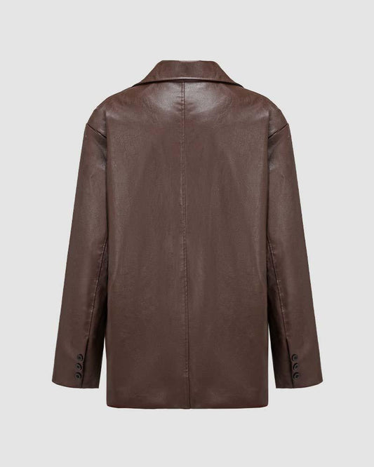 City Valley PU Leather Blazer