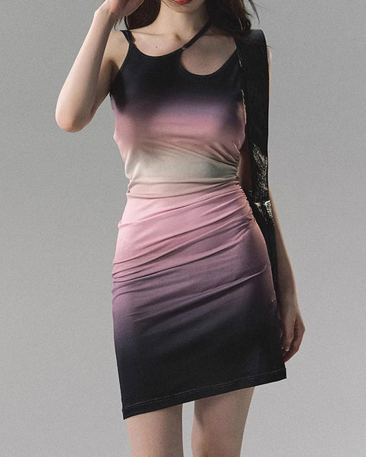 Gradual Oil Painting Short Dress